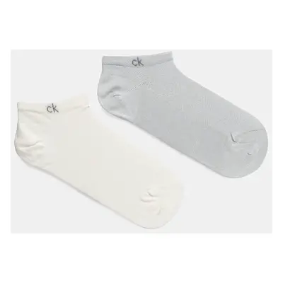 Ponožky Calvin Klein 2-pack dámské, šedá barva, 701231383