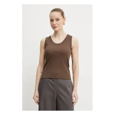 Bavlněný top Weekend Max Mara hnědá barva, 2515941022600