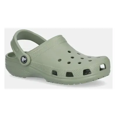 Dětské pantofle Crocs zelená barva, 206991