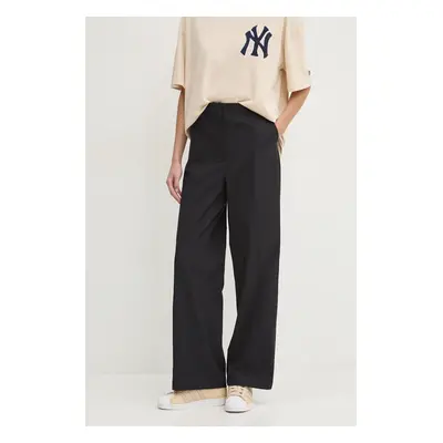 Bavlněné kalhoty adidas Originals Chino Pant černá barva, široké, high waist, IK5998