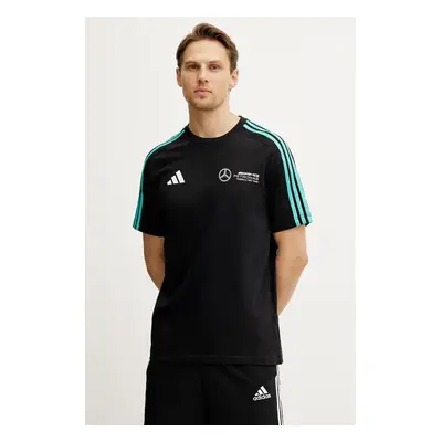 Bavlněné tričko adidas x Mercedes černá barva, s aplikací, JV5425