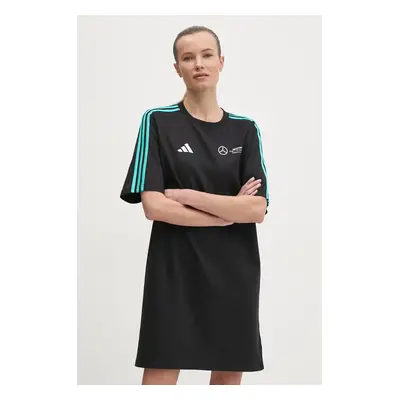 Bavlněné šaty adidas x Mercedes černá barva, mini, oversize, JV5426