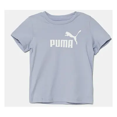 Dětské bavlněné tričko Puma ESS No. 1 Logo Tee modrá barva, s potiskem, 684930