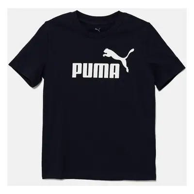 Dětské bavlněné tričko Puma ESS No. 1 Logo Tee tmavomodrá barva, s potiskem, 684906