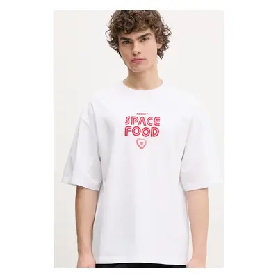 Bavlněné tričko Fiorucci Space Food Print Relaxed Fit T-Shirt bílá barva, s potiskem, U02SPTSH10