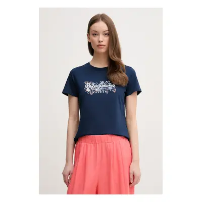 Bavlněné tričko Pepe Jeans ROSALIND tmavomodrá barva, PL506034