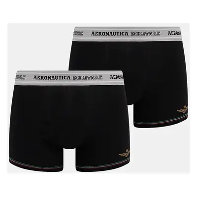 Boxerky Aeronautica Militare 2-pack pánské, černá barva, AM1UBX004