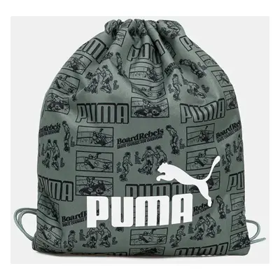 Dětský batoh Puma PHASE AOP Small Gym Sack zelená barva, vzorovaný, 091325