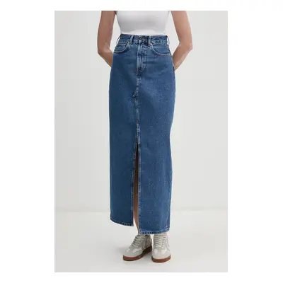 Džínová sukně Pepe Jeans MAXI SKIRT HW tmavomodrá barva, maxi, PL901168CT9