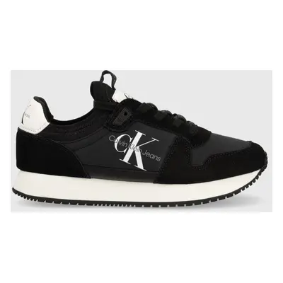 Sneakers boty Calvin Klein Jeans YW0YW00840 RUNNER SOCK LACEUP NY-LTH W černá barva, YW0YW00840