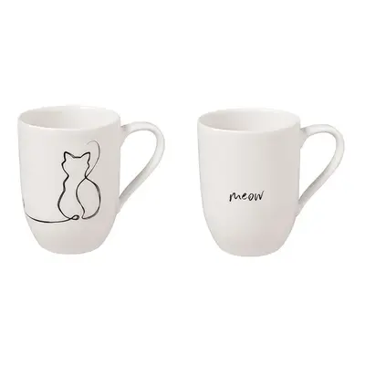 Sada hrnků Villeroy & Boch Statement Cat 280 ml 2-pack bílá barva