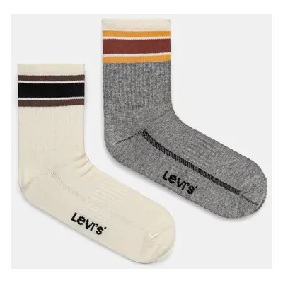 Ponožky Levi's 2-pack béžová barva, 37157-1223