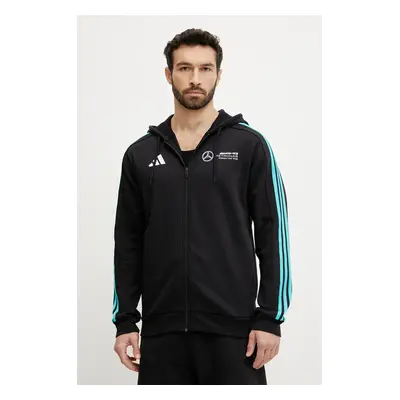 Mikina adidas x Mercedes pánská, černá barva, s kapucí, s aplikací, JV5437