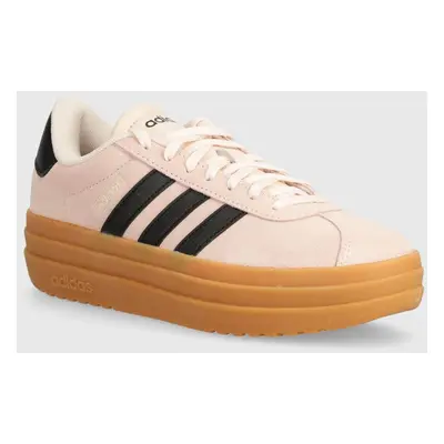 Semišové sneakers boty adidas Vl Court Bold růžová barva, JI2910