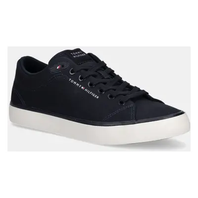 Tenisky Tommy Hilfiger TH HI VULC LOW CORE CANVAS tmavomodrá barva, FM0FM05396