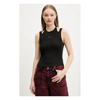 Top Tommy Jeans černá barva, DW0DW20325