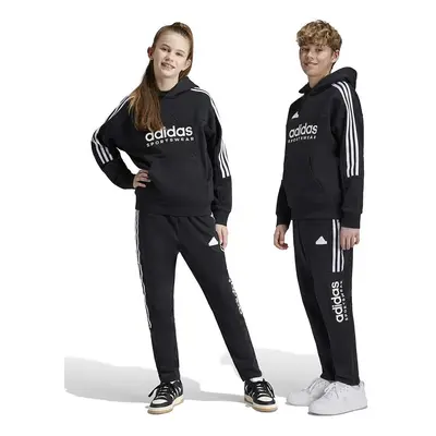 Dětské tepláky adidas J HOT FL TIRO černá barva, s potiskem, IX9287