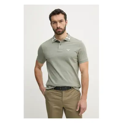 Bavlněné polo tričko Barbour Trematon Tailored Fit Polo Shirt zelená barva, MML1452