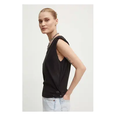 Bavlněný top G-Star Raw černá barva, D24641-D601