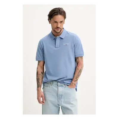 Bavlněné polo tričko Tommy Jeans modrá barva, DM0DM20914