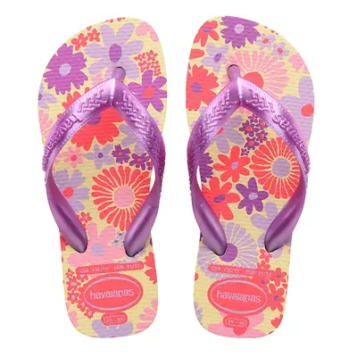 Dětské žabky Havaianas FLORES fialová barva