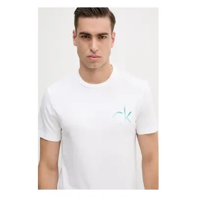 Bavlněné tričko Calvin Klein bílá barva, s potiskem, K10K114146