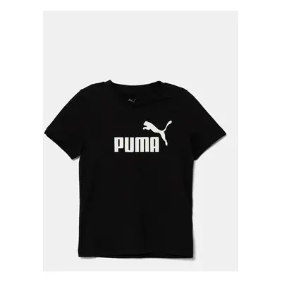 Dětské bavlněné tričko Puma ESS No. 1 Logo Tee černá barva, s potiskem, 684930