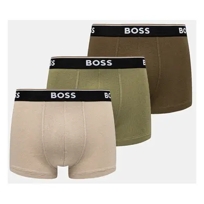 Boxerky BOSS 3-pack pánské, zelená barva, 50531684