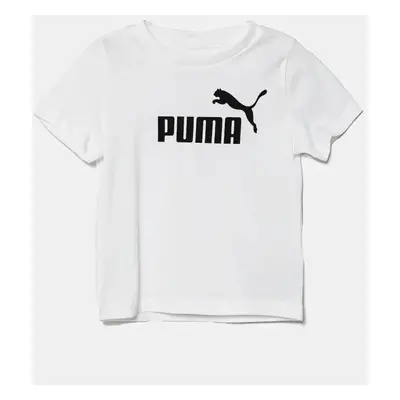 Dětské bavlněné tričko Puma ESS No. 1 Logo Tee bílá barva, s potiskem, 684930