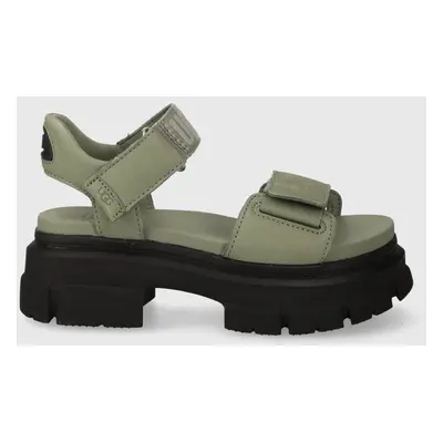 Sandály UGG Ashton Ankle dámské, zelená barva, na platformě, 1136764