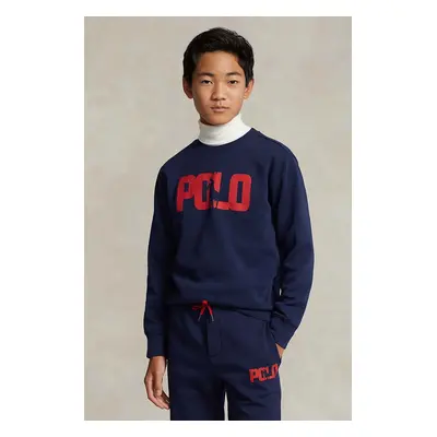 Dětská mikina Polo Ralph Lauren tmavomodrá barva, s potiskem