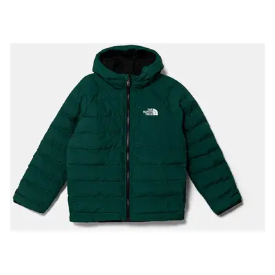 Dětská oboustranná bunda The North Face REVERSIBLE PERRITO HOODED JACKET zelená barva, NF0A88TWN