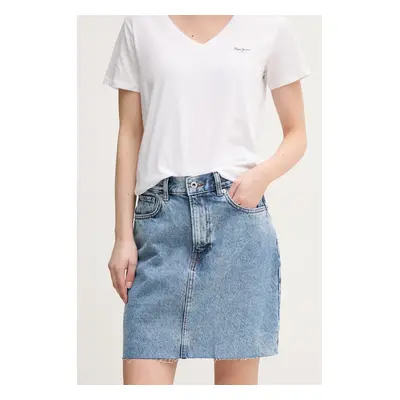 Džínová sukně Pepe Jeans MINI SKIRT HW modrá barva, mini, PL901124NC9