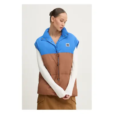 Vesta Quiksilver Puff Jacket hnědá barva, EQYJK04113