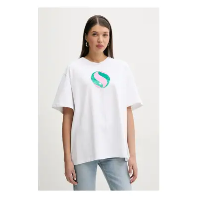 Bavlněné tričko Fiorucci Big Lollipop Print Boxy T-Shirt bílá barva, U02SPTSH103CJ01WH04