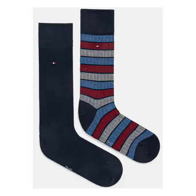 Ponožky Tommy Hilfiger 2-pack pánské, tmavomodrá barva, 701232930