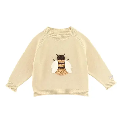 Dětský bavlněný svetr Donsje Valenthe Sweater Bee béžová barva, lehký, 4098401