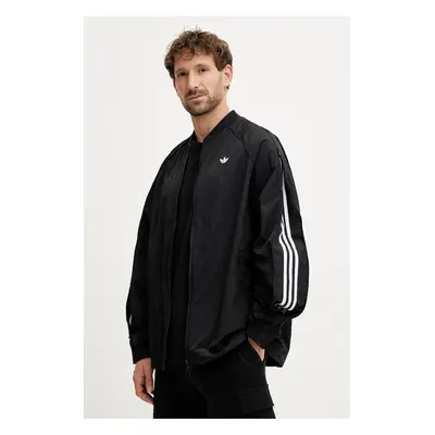 Mikina adidas Originals SST TRACK TOP pánská, černá barva, hladká, JX1618