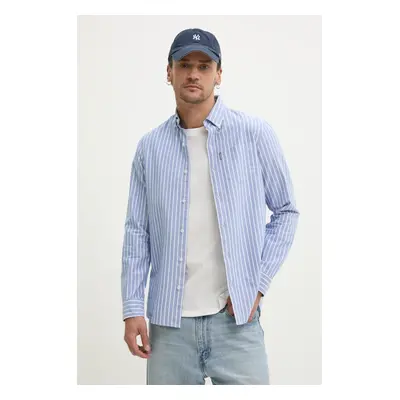 Bavlněná košile Superdry modrá barva, regular, s límečkem button-down, M4010991A-E8W