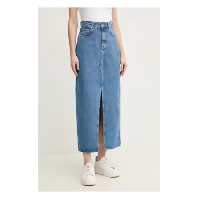 Džínová sukně Pepe Jeans MAXI SKIRT HW modrá barva, midi, PL901185ND3R