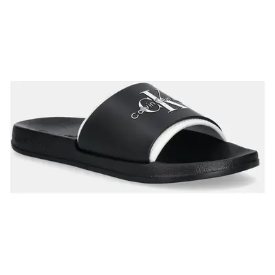 Pantofle Calvin Klein Jeans SLIDE MONOGRAM TPU pánské, černá barva