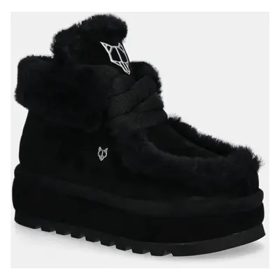 Semišové sněhule Naked Wolfe Bambi černá barva, Bambi Suede Shearling Black