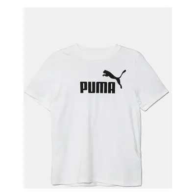 Dětské bavlněné tričko Puma ESS No. 1 Logo Tee bílá barva, s potiskem, 684906