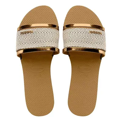 Pantofle Havaianas YOU TRANCOSO PREMIUM dámské, zlatá barva, 4146063.1856