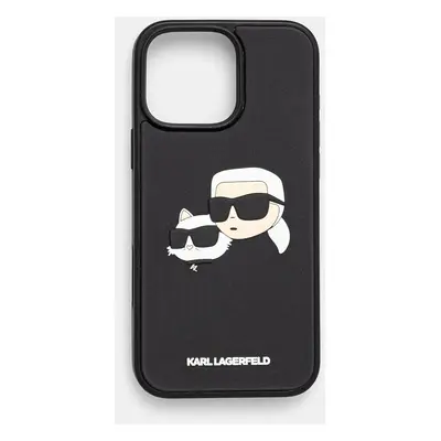 Obal na telefon Karl Lagerfeld iPhone 16 Pro Max černá barva, KLHCP16XRBCKCHLK