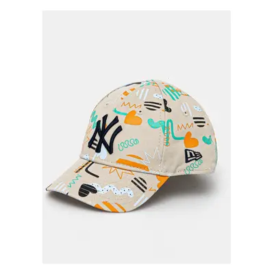 Dětská bavlněná kšiltovka New Era NEW YORK YANKEES béžová barva, 60595408