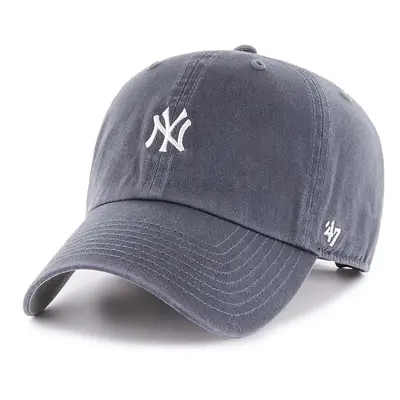 Bavlněná baseballová čepice 47brand MLB New York Yankees tmavomodrá barva, s aplikací, B-BSRNR17