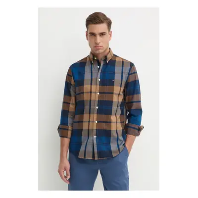 Bavlněná košile Tommy Hilfiger tmavomodrá barva, regular, s límečkem button-down, MW0MW37351