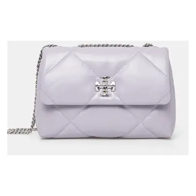 Kožená kabelka Tory Burch Kira Diamond Quilt fialová barva, 154706-500