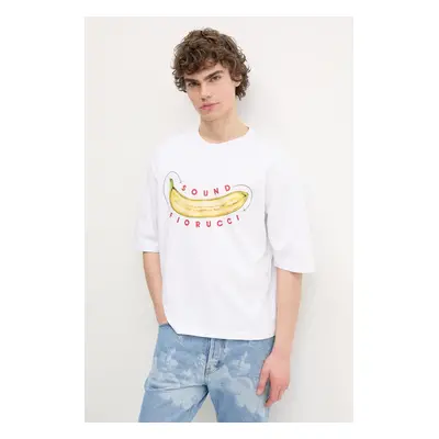 Bavlněné tričko Fiorucci Banana Sound Print Regular Fit T-Shirt bílá barva, s potiskem, U02SPTSH